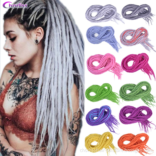 Nature Look Afro Handmade Soft Dead lock Hair Ombre Color Nepal Felted Wool Synthetic Dreadlocks Crochet Hair Braid Extensions